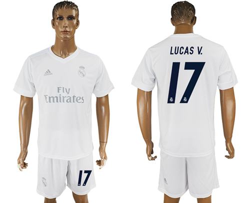 Real Madrid #17 Lucas V. Marine Environmental Protection Home Soccer Club Jersey - Click Image to Close